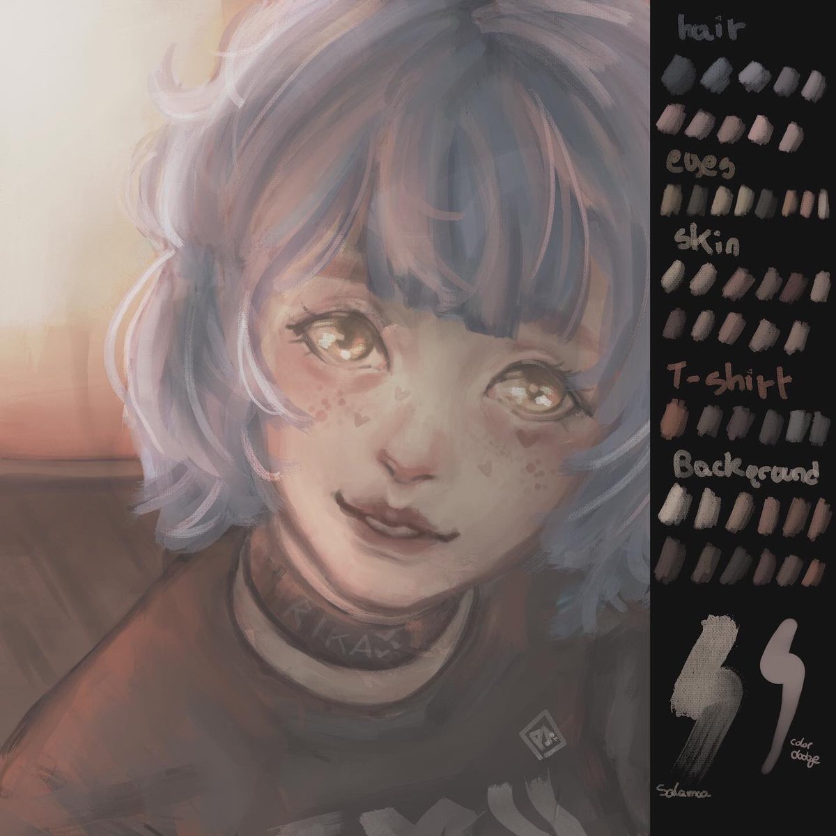 Psycholine1's tweet photo. @rei_takata ' Oc :D. Very fun to draw and it was a good calming  artwork to take a break from anime.
Anyone can use the palette of colours, I really find it satisfying so I picked the general tones I used :D 

#art #aesthetics #OC #twitterart #ArtistOnTwitter https://t.co/ItAWmqUB89
