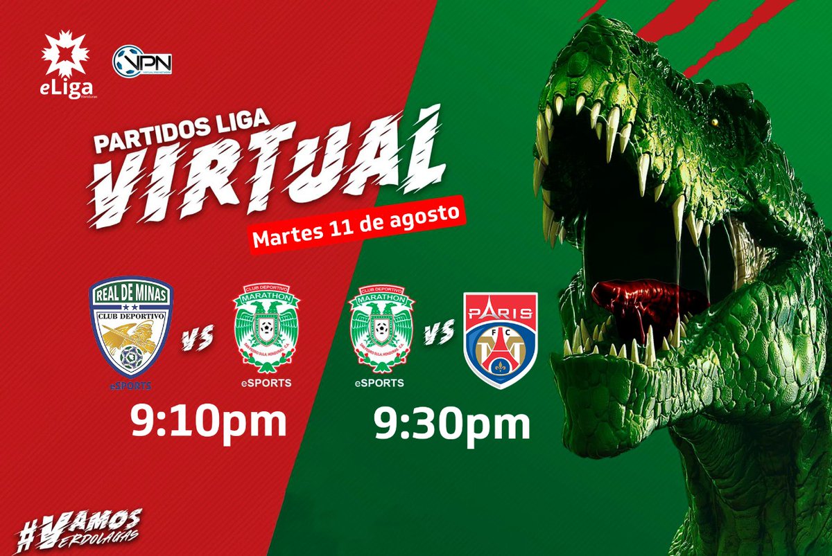 CDMarathon's tweet photo. 🕹🔛 Sigue nuestra participación en la Virtual Pro Network Honduras
Partidos de hoy:
🆚 eReal de Minas 🕘 9:10 PM
🆚 Paris FC 🕘 9:30 PM
🔴 https://t.co/tP19OdbjKd
➡️ Patrocinado por Baleadas Express Honduras
#eSportsHonduras #VirtualProNetworkHonduras https://t.co/GFIwczqYUQ