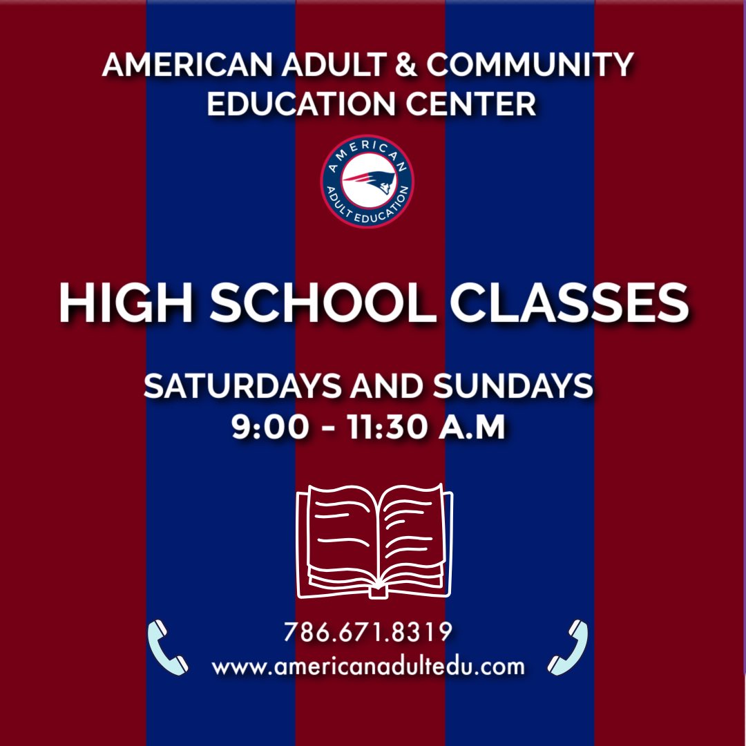 AmericanAdultEd's tweet photo. It's sooooooooooo easy to complete your high school courses or get your GED online! Call us and register today! It's that easy 😎 @MiamiSup @LuisEDiazDEOA @MDCPS 
..........
#ged #abe #esol #hs #highschool #highschoolcourses #mdcps #mdcpsready #mdcpsconnects #onlineclasses https://t.co/O4sOOVpSKT