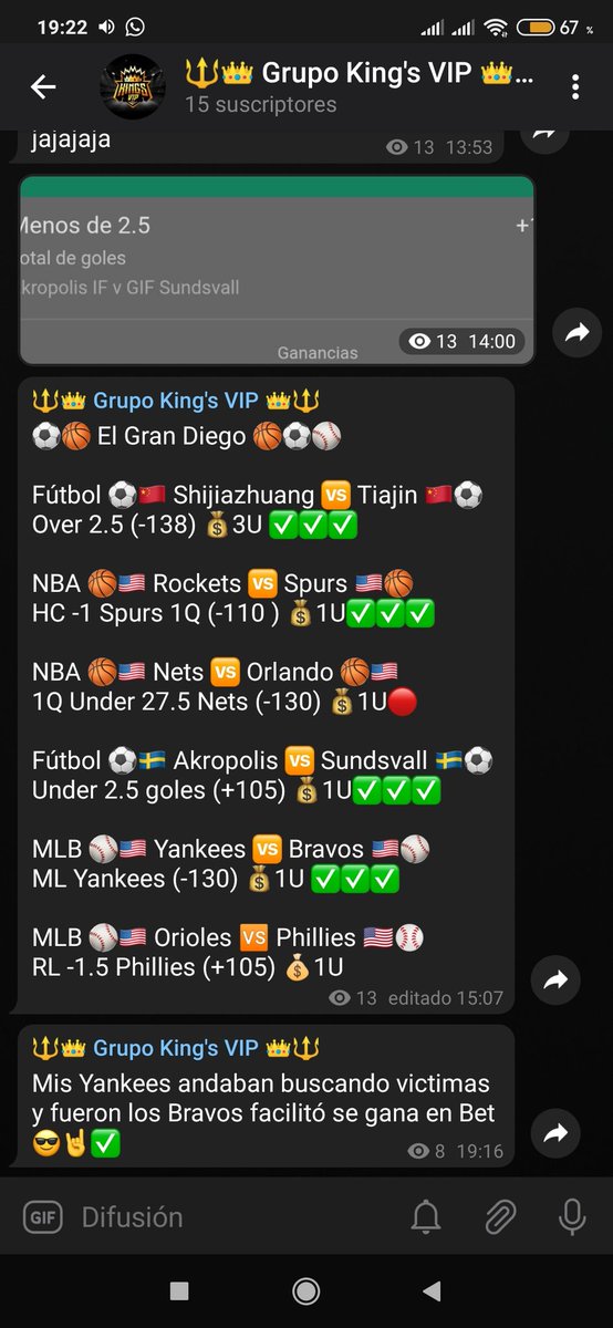 Hoy nos vamos a ir ✅4-1🔴 o 5-1 dependiendo como terminé Phillies andamos onfire 🔥🔥🔥🔥 ayer ✅3-1🔴 y así toda la semana sumando sumando y sumando...