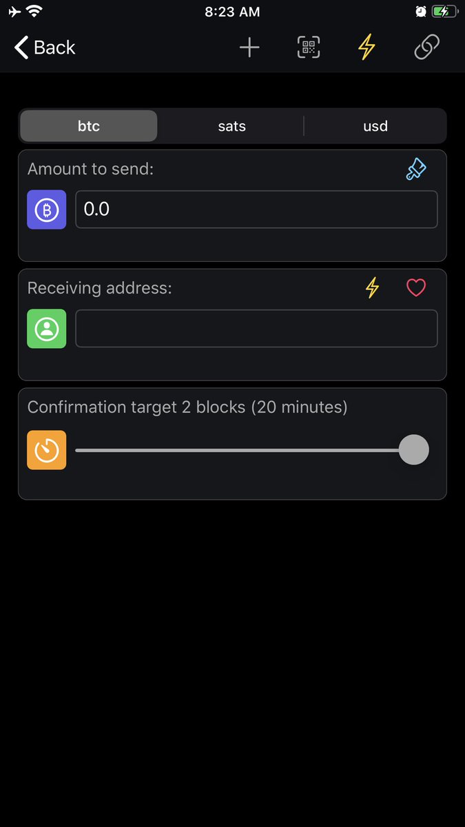 8/Sending:tap the largerbutton to withdraw funds from your lightning wallet.for normal onchain transactions use the  button. paste in or scan a bolt11 lightning invoice to make lightning payments. tap the receiving  to get a funding address for your lightning wallet