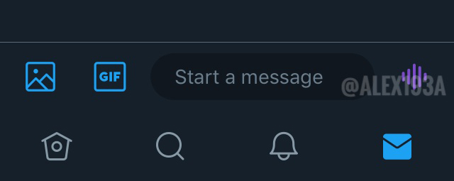 alex193a's tweet photo. #Twitter is working on the possibility of sending voice messages in DM 👀 https://t.co/QYmg287waJ