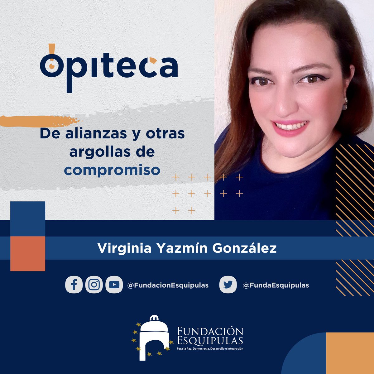 FundaEsquipulas's tweet photo. #OPITECA | De alianzas y otras argollas de compromiso

Las alianzas institucionales podrían dirigir a Guatemala hacia un horizonte distinto del visto en los últimos años: anquilosado y pérfido.

👉 Lee la columna de Virginia Yazmín González: https://t.co/rWPZUkBkCu https://t.co/h4lYBJRraS