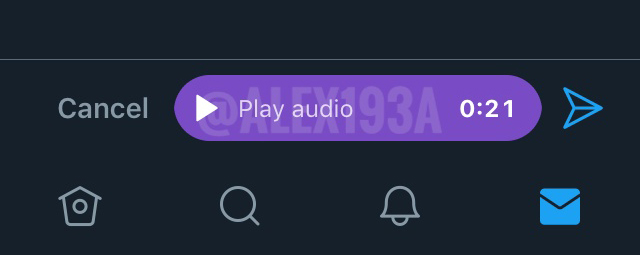 alex193a's tweet photo. #Twitter is working on the possibility of sending voice messages in DM 👀 https://t.co/QYmg287waJ