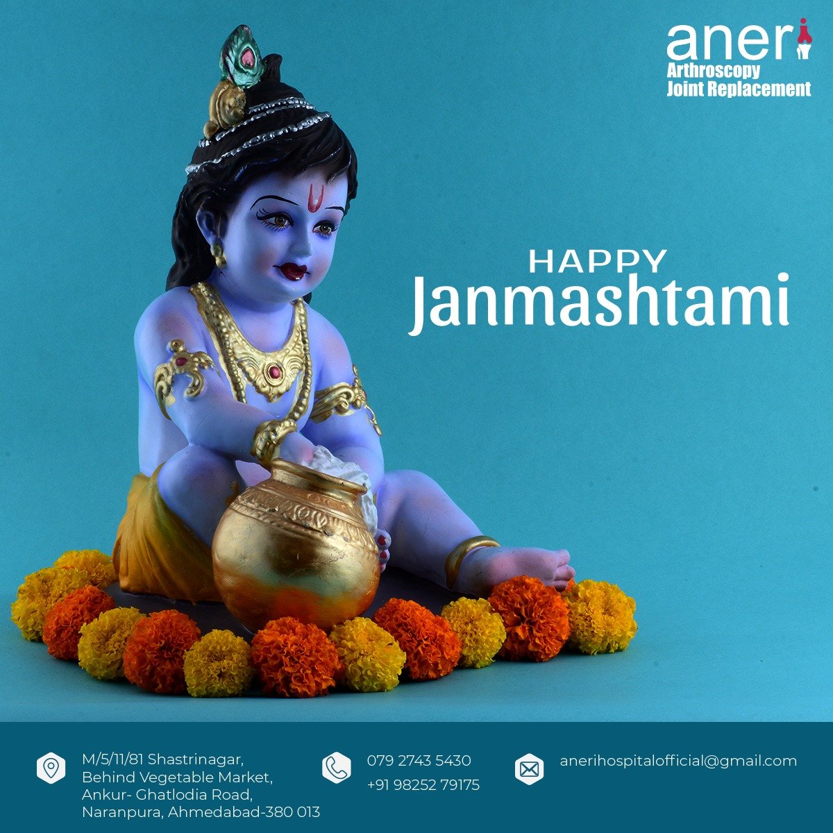 anerihospital's tweet photo. #AneriArthroscopyandJointReplacementHospital
#hospital #Arthoscopy #joint #arthroscopy #Kneepain #DRYAKSHATSHAH
#Janmashtami #Festivals 

अच्चुतम केशवं कृष्ण दामोदरं, राम नारायणं जानकी बल्लभम। https://t.co/9oNzRZEbYG