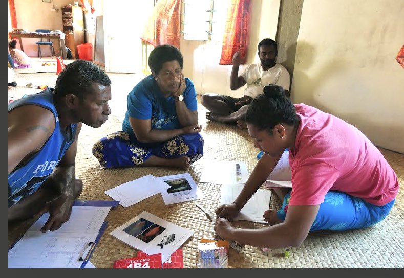 uspimr's tweet photo. The currents of the #PacificOcean took us to #Kadavu in #Fiji to set up a community-based catch monitoring trial. Kalisiana Marama and Dr Simon Harding measured the size of reef fish to use as an indicator of the population status as it suports food and livelihoods.#PEUMP https://t.co/wSaaEJqHqT