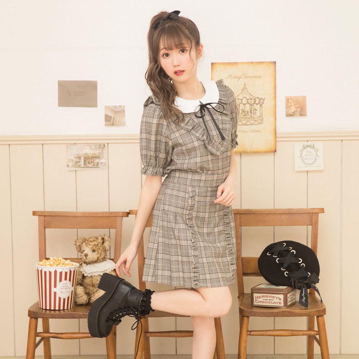 ┈ 𝐫𝐞𝐥𝐞𝐚𝐬𝐞𝐝 𝐭𝐨𝐝𝐚𝐲 ┈ 🧸 Vフリルチェックトップス price