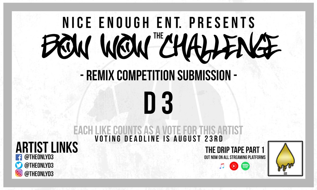 NiceEnoughEnt's tweet photo. #BowWowChallengeRemix #NiceEnoughEnt 

Voting starts Tomorrow at 10AM CST on the Nice Enough Ent YouTube Channel!
https://t.co/IZTYkWYODV https://t.co/FsdPvRw1e6