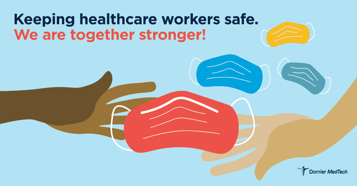 DornierMedTech's tweet photo. Keeping the front lines supplied with PPE is a continuous & collaborative effort. Through #MillionMaskProject, we've distributed >3.1mil masks worldwide & we are heartened that a community of donors has since emerged! Thank you @projectn95 @getusppe @MasksForDocs & all donors! https://t.co/KIr984n544