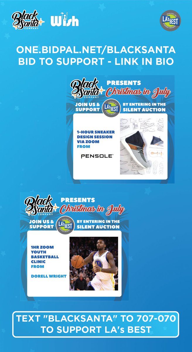 blacksanta's tweet photo. Visit our auction in support of #LAstudents in need via LA's BEST Afterschool Enrichment Program – only a few days left! 

https://t.co/GfKxNrTtrN

#communitymatters #lookoutforeachother #blacksanta #lendahand #givingback #giveaway #onlineauction https://t.co/ntF9DwD2eT