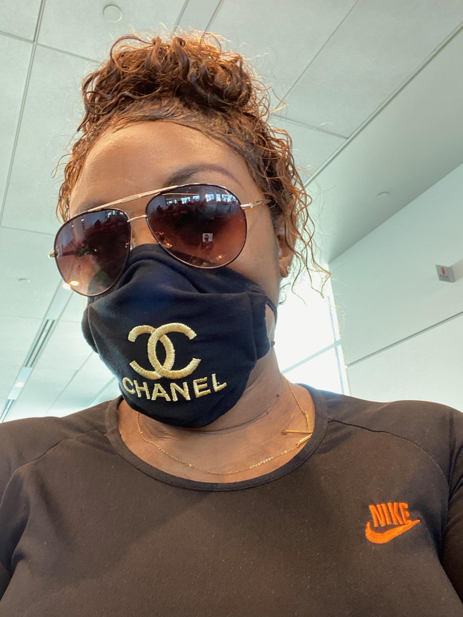 kishasimon's tweet photo. Just traveling being safe and cute!! Love kisha Simone https://t.co/7F43IkQr28