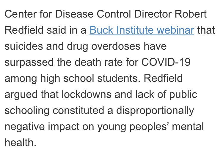 From CDC Director: “Suicides &amp; drug overdoses have surpassed death rate of COVID among high school students.”

- COVID-19 needs to be mitigated w/ proper protocols.
- Mental Health still VITALLY important in adolescents.
- Numerous studies prove impact of sports on mental health.