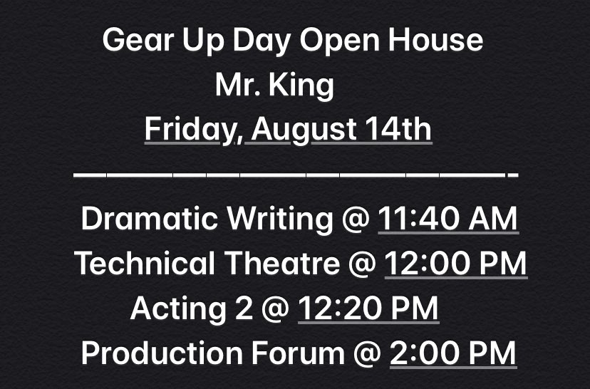 Check out my open house times for this school year!
