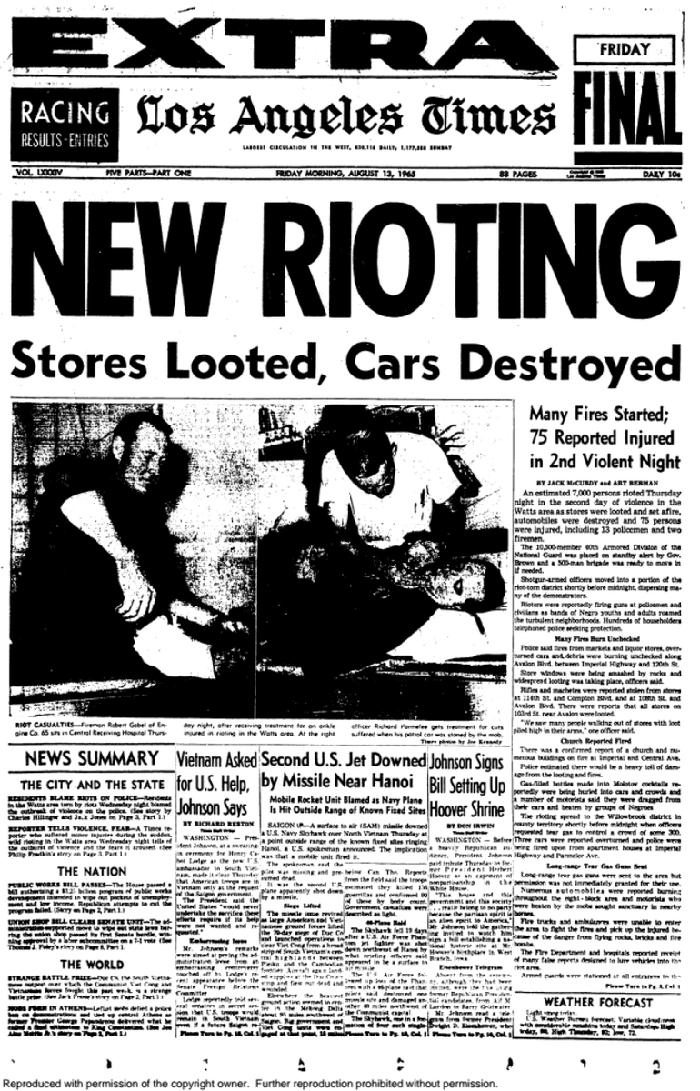 This is how The Times covered the Watts Rebellion, or Watts riots. https://documents.latimes.com/1965-watts-riots/