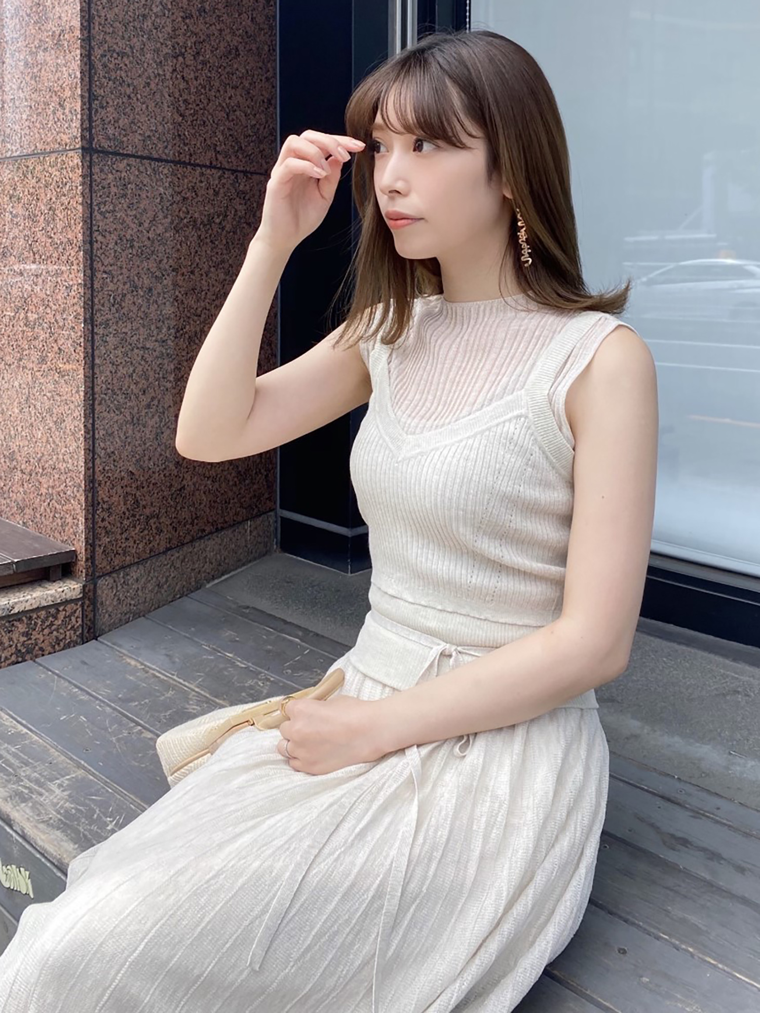 マーキュリーデュオ シアービスチェニットセットアップ-