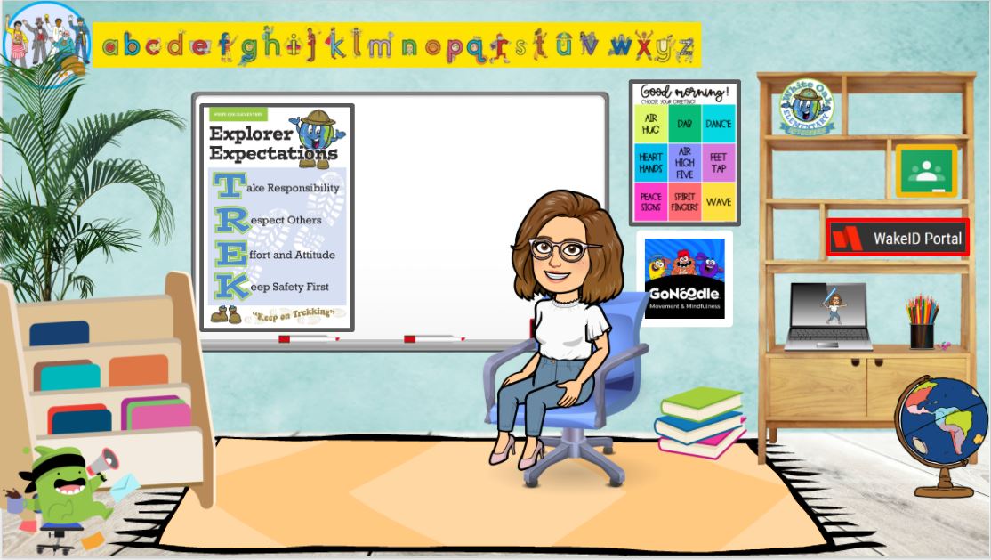 Having too much fun with this!  Working on my virtual classroom still- what do you have in your classroom?  Would love to hear new ideas of things to add!