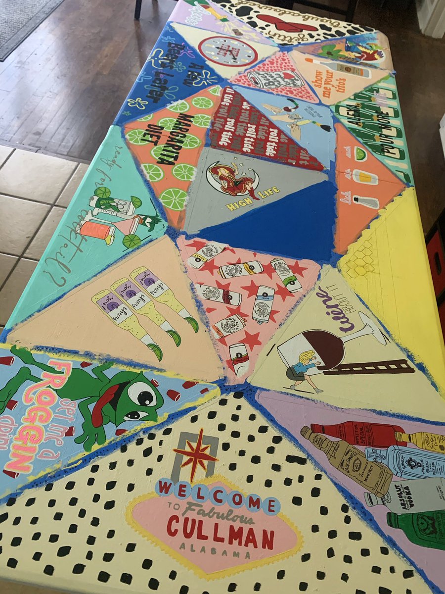 lexi_oliver's tweet photo. 2020 may be a disaster but my pong table sure isn’t! So excited to peel the tape when it’s done! https://t.co/bhMl9TkS1k