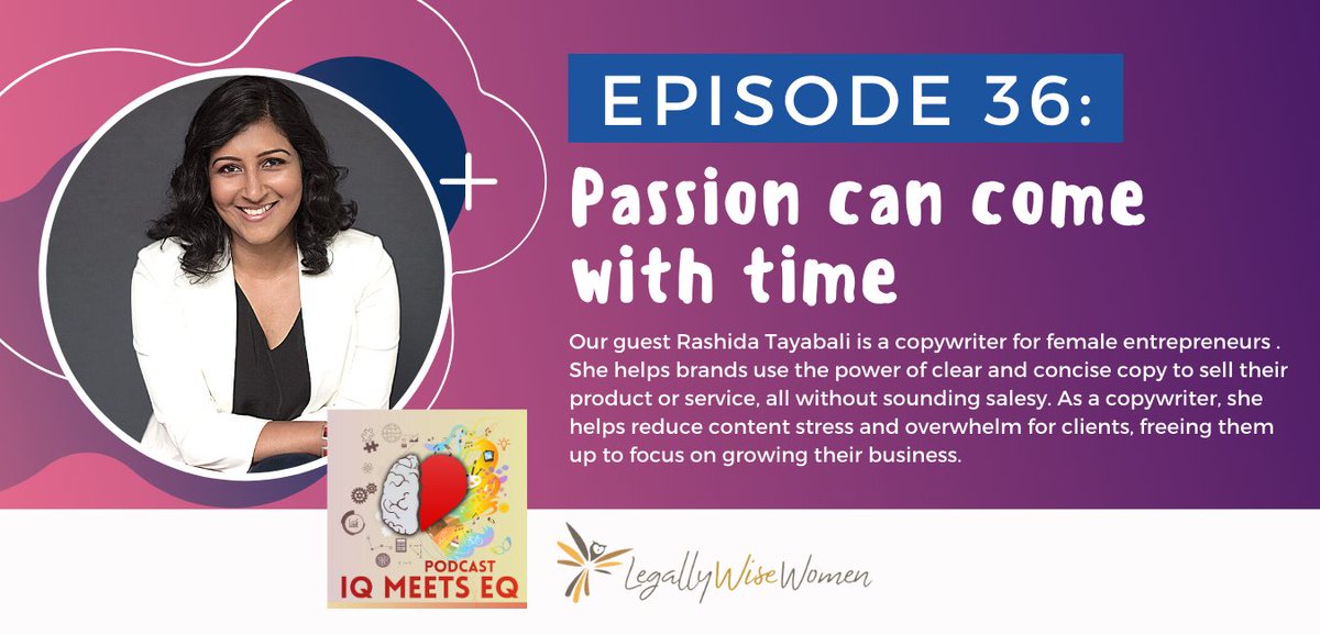 Passion can come with time - episode 36 of IQ Meets EQ podcast on iTunes now buff.ly/33KsQx3