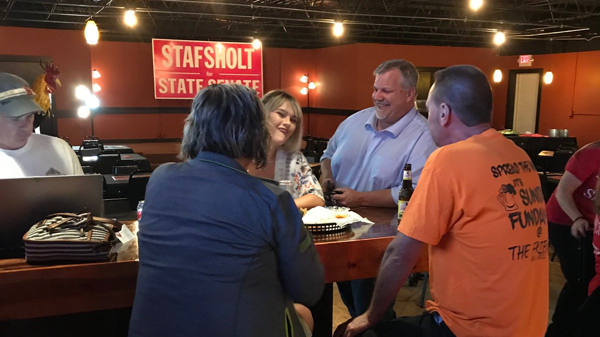 RobStafsholt10's tweet photo. Glad to be surrounded by good friends at Roosters Roadhouse as we wait for election results to come in. https://t.co/YBbdf1vSBj