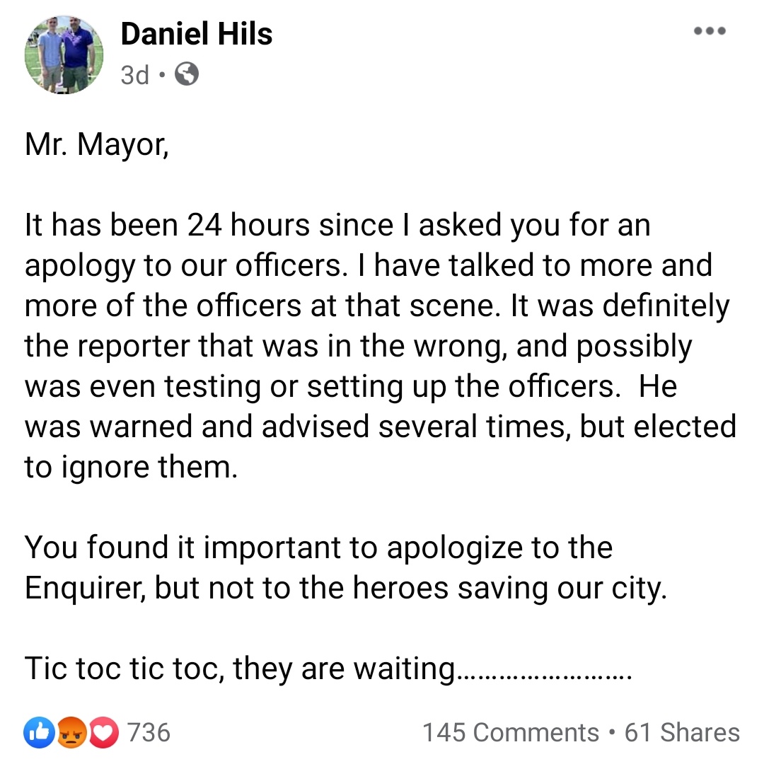 He definitely has his opinions. I think it's fair to say they might not come down on the side of the first amendment