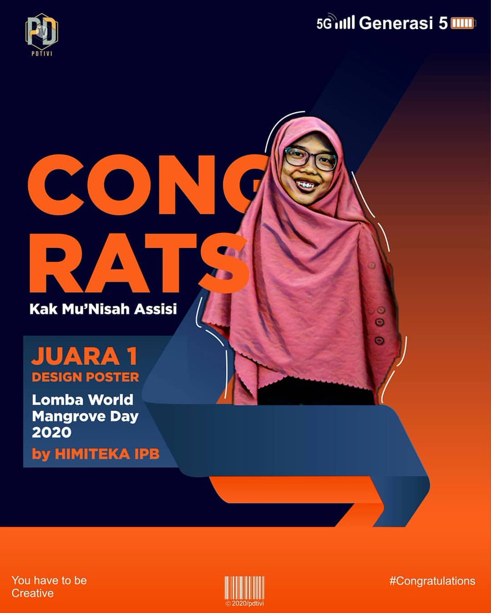 pdtivi's tweet photo. Congratulations akak @munisahassisi ✨sebagai pemenang lomba JUARA I Design Poster Lomba World Mangrove Day 2020 yg diselenggarakan oleh @himitekaipb
#congrats #kerenabis #amazing #kreator #creatormuda #designposter #juara1 #thewinner #pemenanglomba #worldmangroveday2020 #1st https://t.co/WvHunCbrhT