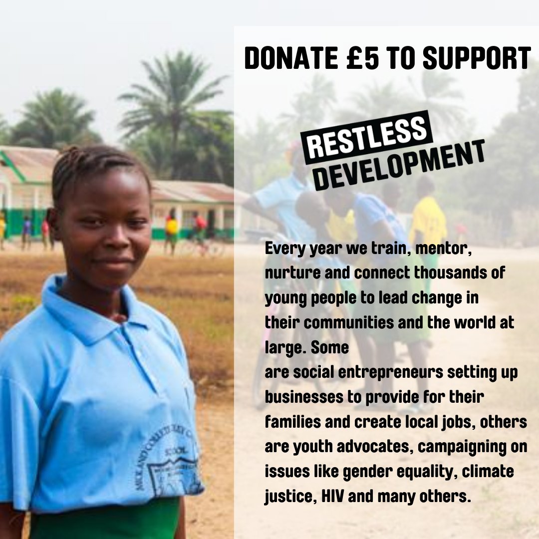 RestlessDev's tweet photo. Help young people change the world by travelling it with us! 🌍💖💪

🏃🚴‍♀️🚶‍♀️ Run, cycle or walk

😍😎 Donate to Restless Development 👉 https://t.co/MXTck1crTi

📱 Post about it on twitter, insta or FB using #TriThisAtHome

 👭 Nominate a friend to take the challenge https://t.co/wpCw7PHGe2