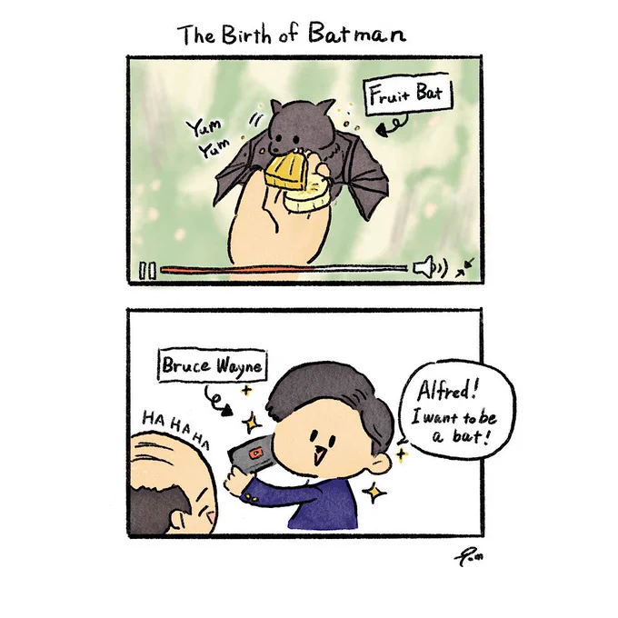 The birth of Batmanバットマン誕生の話を英語と日本語でそれぞれ描いてみました。#DC #DCcomics #batman 