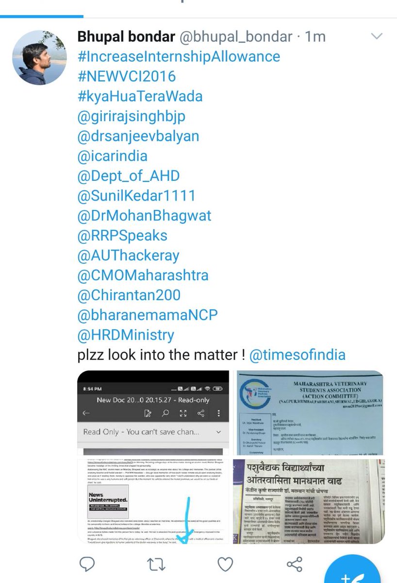 AjinkyaMurumka2's tweet photo. #IncreaseInternshipAllowanc 
#NEWVCI2016 
#kyaHuaTeraWada 
@girirajsinghbjp 
 
@drsanjeevbalyan 
 
@icarindia 
 
@Dept_of_AHD 
 
@SunilKedar1111 
 
@DrMohanBhagwat 

@RRPSpeaks 

@AUThackeray 

@CMOMaharashtra 

@Chirantan200 
 
@bharanemamaNCP 
 
@HRDMinistry 

plzz look into https://t.co/YEQWrnq6Pl