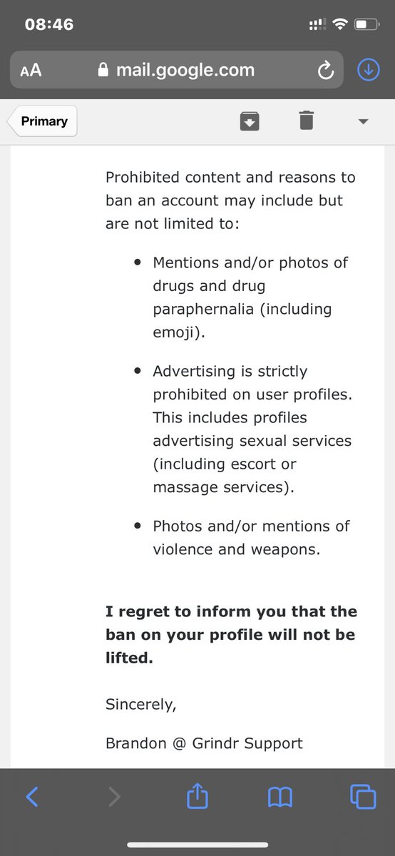 Milos_Meier's tweet image. @Grindr and @GrindrSupport agent marked me as drugs dealer,drugs consumer,junkie,a whore and a violent guy with a possible weapon! 
Great! Will fill out the law suit! Your bans are based on false acusations from the fake profiles! #boycottgrindr #grindr #shitapp #fuckoff #fuckyou
