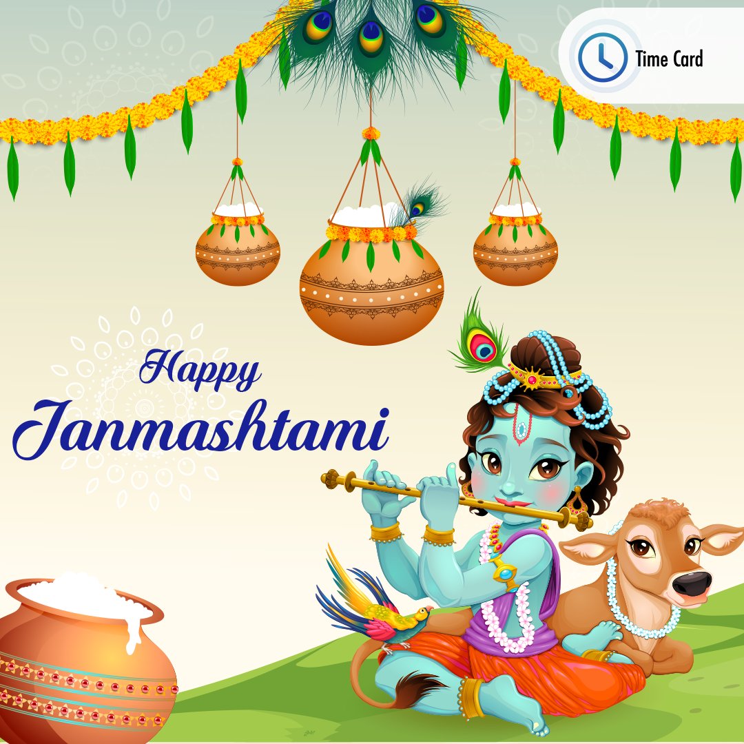 TimeCard_'s tweet image. May Lord Krishna steal all your worries and give you happiness, love &amp;amp; laughter on the holy occasion of Krishna Janmashtami! 
Happy Janmashtami !!
 #Janmashtami #lordkrishna #krishnajanmashtami #radhakrishna #harekrishna #JaiShreeKrishna