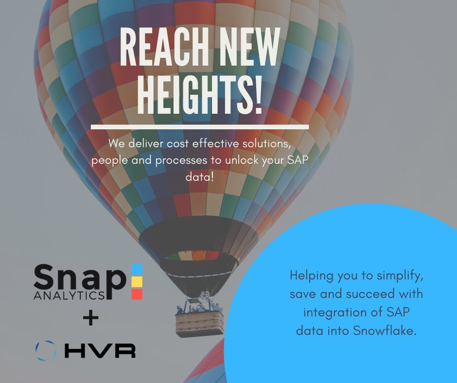 SnapAnalytics's tweet photo. We're delighted to announce our partnership with HVR to enable our clients to unleash the power of their SAP data!
#SAP #HVR #dataintegration #datathatmakessense https://t.co/jtuB3ORFIT