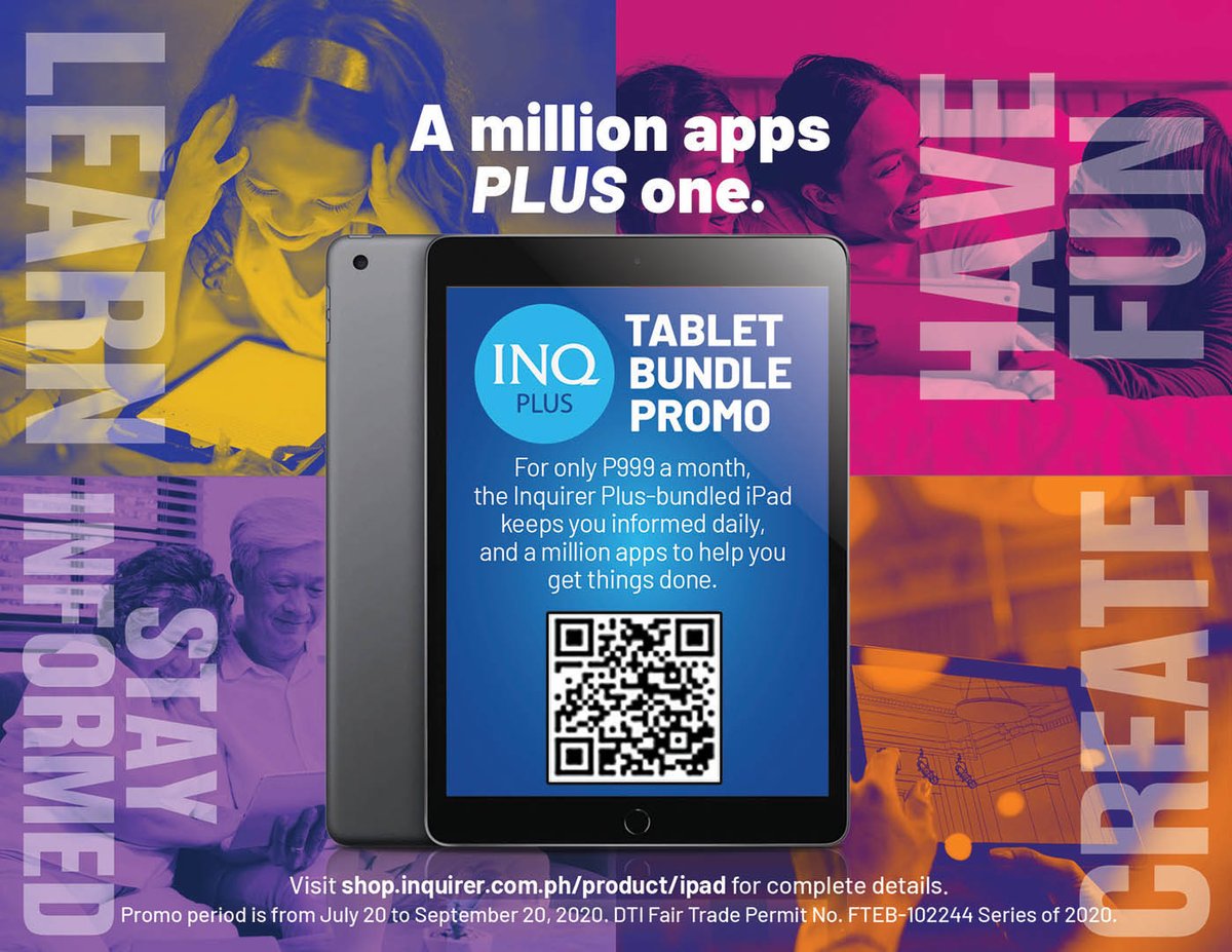 inquirerdotnet's tweet photo. A million APPS to help you gets things DONE..
PLUS an influential DIGITAL newspaper to keep you AHEAD.
Get the bundle NOW❕https://t.co/csI4II5bFg
**For only P999 a month**
#INQPlus
#Apple
#TabPromo
#PlusPadBundle https://t.co/am9Jm1eVh0