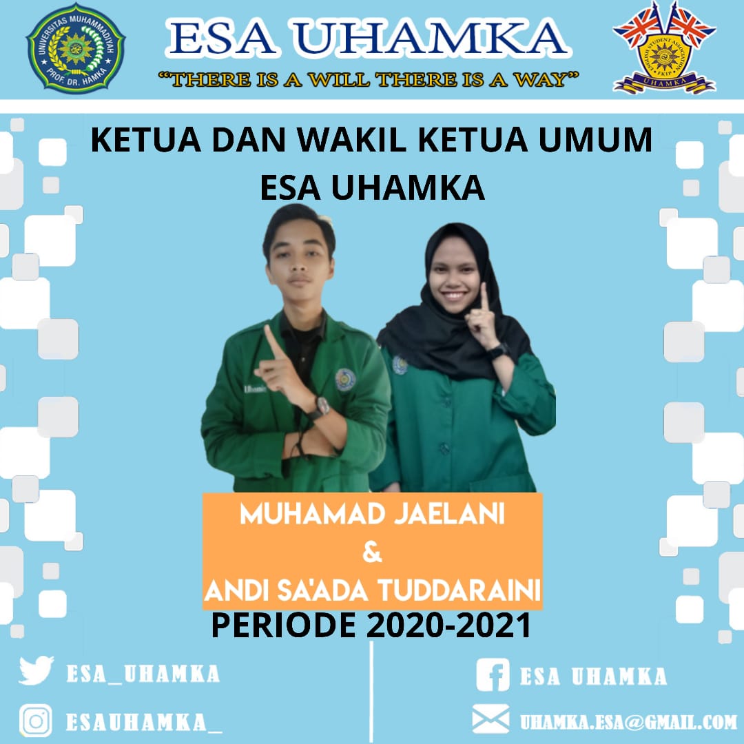ESA_UHAMKA's tweet photo. Selamat atas terpilihnya ketua umum dan wakil ketua umum esa uhamka Muhammad jaelani dan Andi Sa'ada tuddaraini periode 2020-2021. Semoga amanah dalam menjalankan tugasnya dan semoga lebih baik dari periode sebelumnya
.
.
. 
#ESAUHAMKA 
#THEREISAWILLTHEREISAWAY
#FKIPUHAMKA https://t.co/R85Dh7KCox