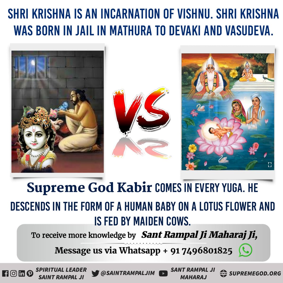 Manaram_BYT's tweet photo. #RealVasudev_LordKabir
किस पूर्ण परमात्मा (वासुदेव) जी की भक्ति करने से मानव जीवन का मोक्ष संभव है ..??
 किस प्रभु की भक्ति से मनुष्य का जन्म मृत्यु का  जीवन पूर्ण रूप से कटेगा...?? https://t.co/tIIypxipUH