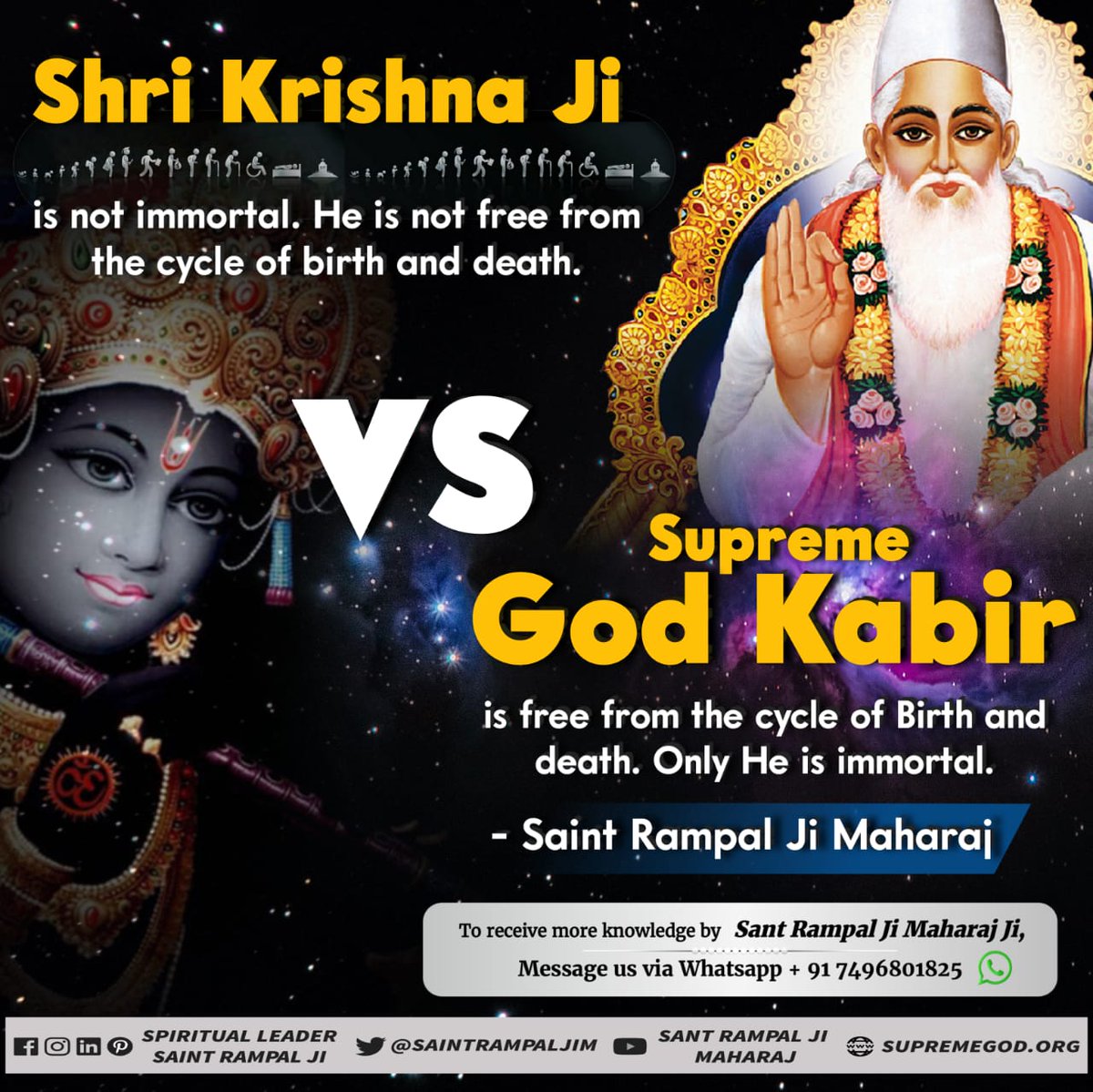 Manaram_BYT's tweet photo. #RealVasudev_LordKabir
किस पूर्ण परमात्मा (वासुदेव) जी की भक्ति करने से मानव जीवन का मोक्ष संभव है ..??
 किस प्रभु की भक्ति से मनुष्य का जन्म मृत्यु का  जीवन पूर्ण रूप से कटेगा...?? https://t.co/tIIypxipUH