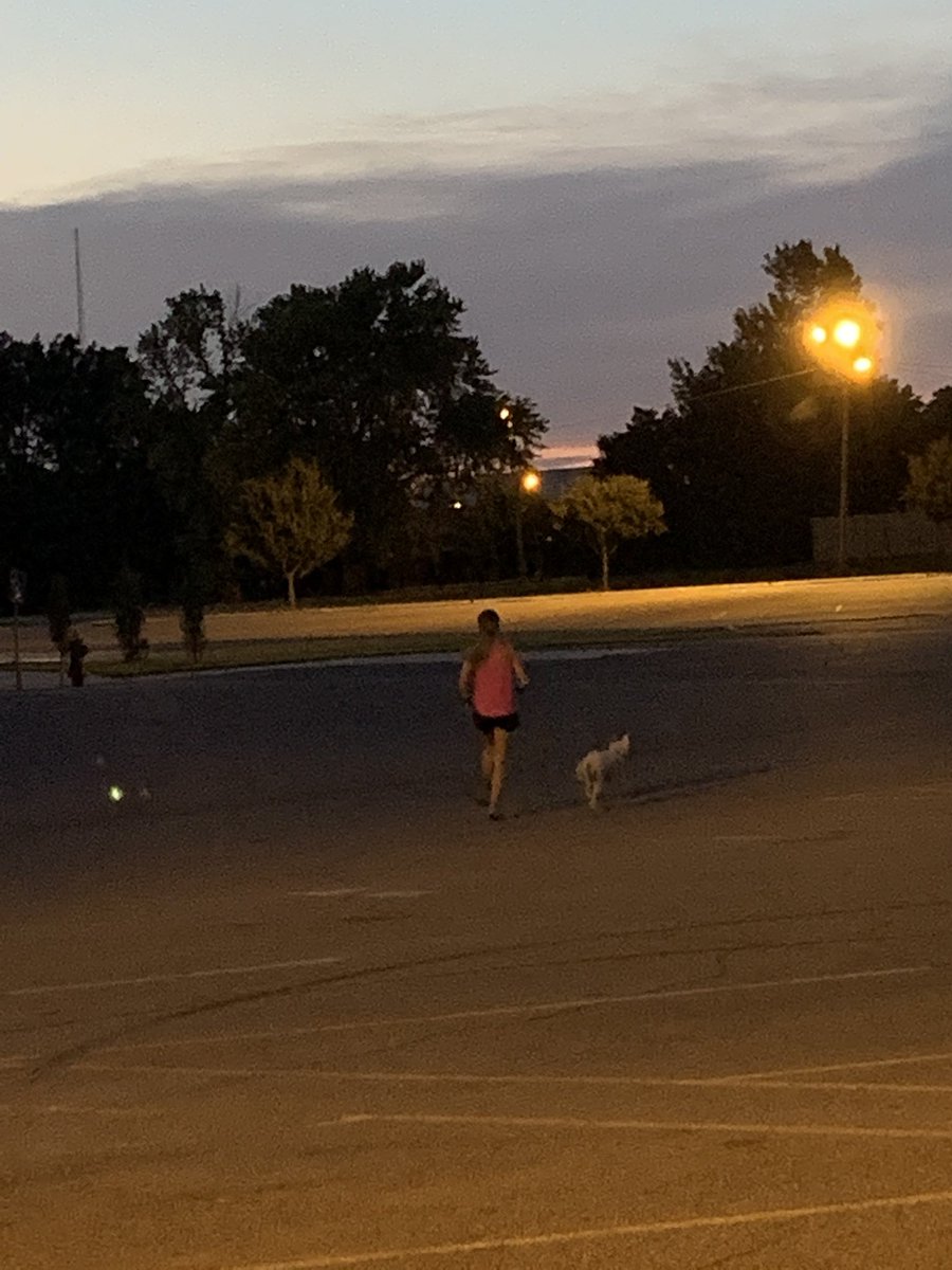 shellyo3's tweet photo. Just a girl and her dog 🐶. Bennett is such a good running buddy for Kaylee! https://t.co/YZD7em2uaw