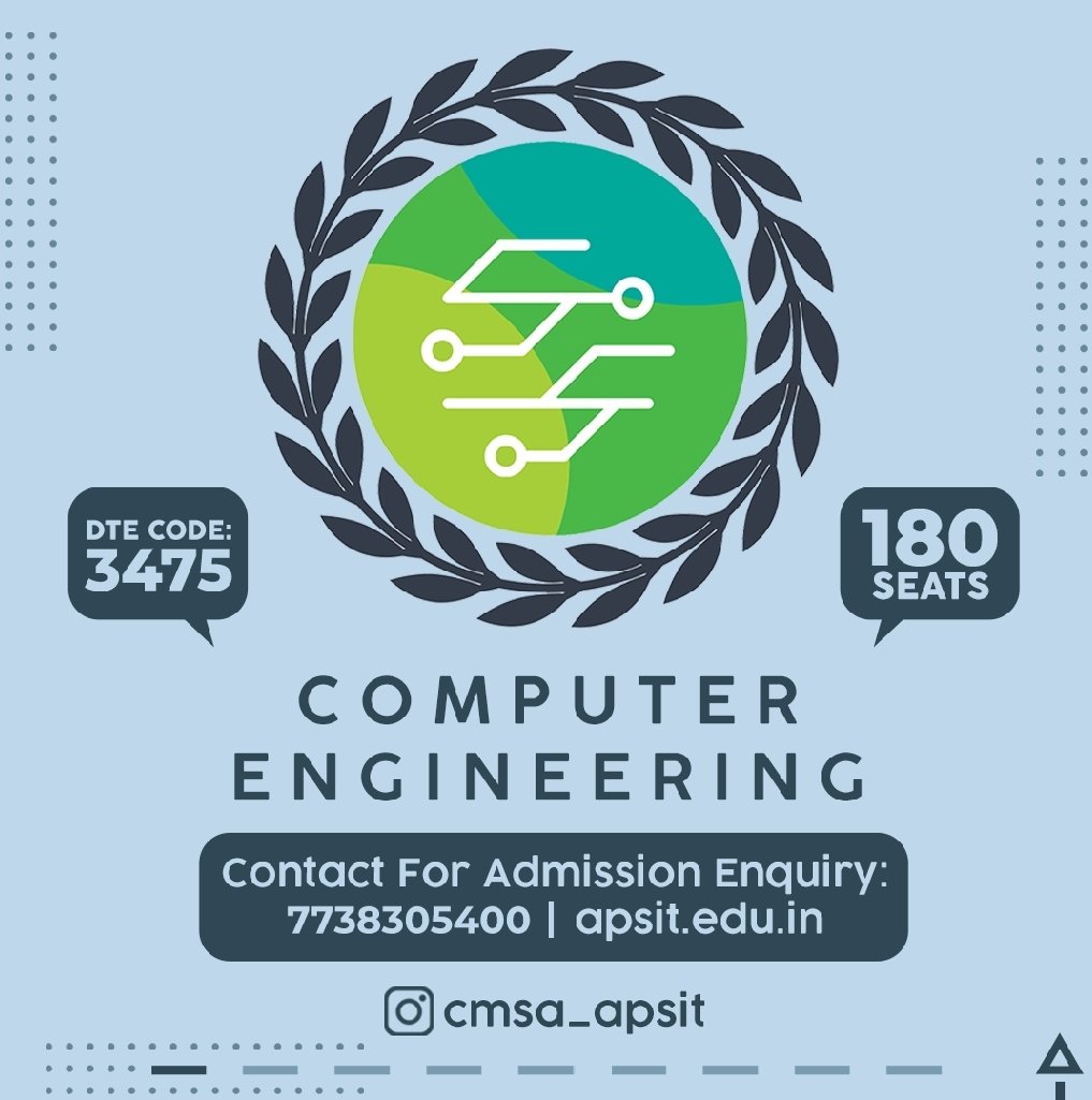 APSIT_THANE's tweet photo. #apsit #admission #computorengineering
Domains like Artificial Intelligence, Machine Learning, BlockChain, Cloud Computing and Cybersecurity are revolutionizing each and every field today with the help of computing systems and computer engineers are the ones responsible for this https://t.co/QdR50z2J0D