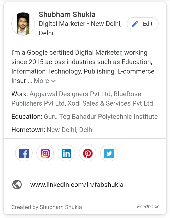 FabShukla's tweet photo. Added my Profile to search...
Google Launches Virtual Business Cards. Try now
#GoogleUpdate #googlesearch #Google https://t.co/b35kvjQp10