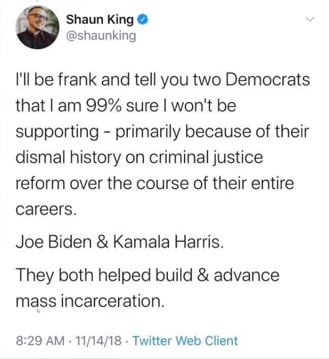 A hate/love story in three parts. By Zeek:In November of 2018, our good friend Talcum X had decided that both Joe Biden and Kamala Harris could kiss his (black?) ass! He was so mad, he put extra raisins in the potato salad!