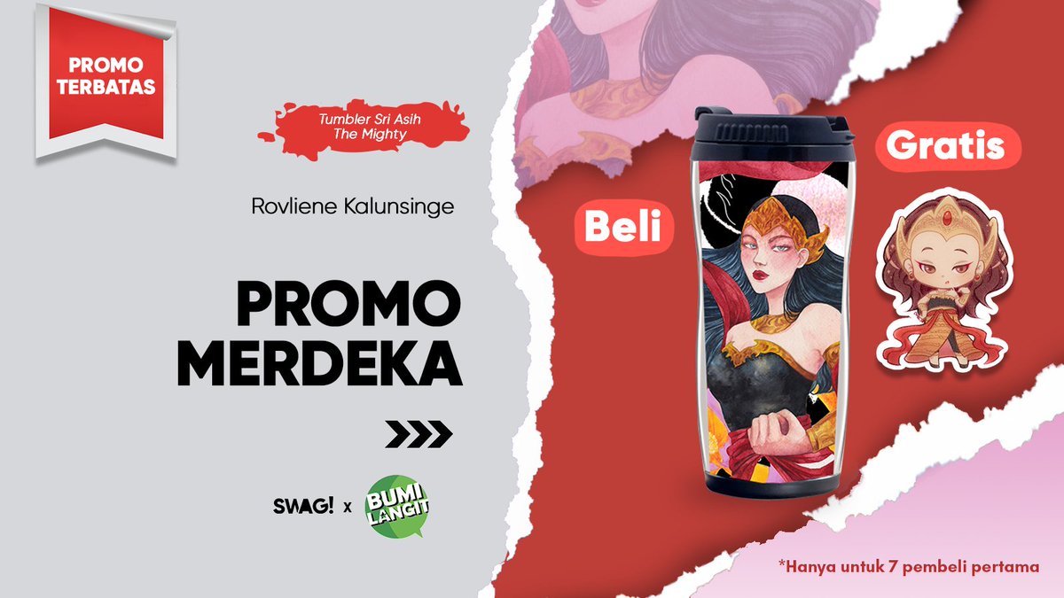 IdSwagshop's tweet photo. #PromoMerdeka
Limited!

GRATIS Magnet Kulkas Sri Asih, Setiap Beli Tumbler Sri Asih The Mighty.

Terbatas untuk 7 orang pertama.

Promo berlaku hingga 31 Agustus 2020.

Pembelian tumbler: Klik link di bio! https://t.co/XNo5XV36rE