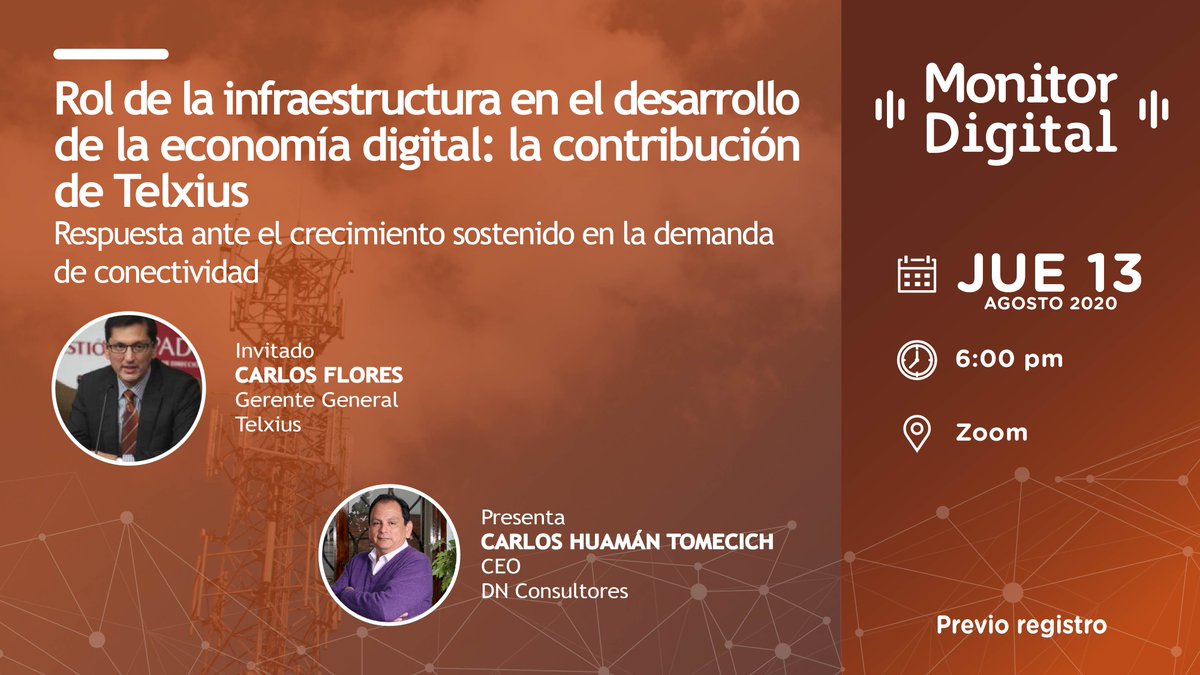 chuamant's tweet photo. Excelente oportunidad para conocer un poco más sobre la contribución de los operadores neutros de infraestructura en el desarrollo de la #EconomíaDigital @telxius. Registro #MonitorDigital ▶️ https://t.co/vUgxedXtLl https://t.co/ky9UmVGBvw