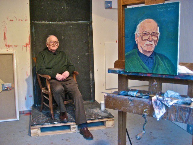 MickODeaArtist's tweet photo. Two #portraits in progress painted @cc_irlandais #Paris 2006 #ThomasKilroy #Playwright & #Novelist & the painter #NickMiller #oiloncanvas @Aosdana - Both portraits like the others from that time, painted exclusively from life. Happy memories. https://t.co/NCWxnj9KmR