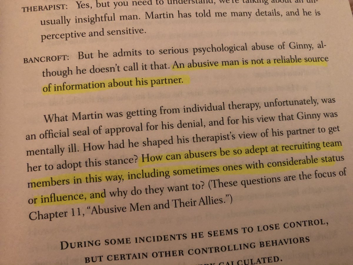 "An abuser is not a reliable source of information about their partner."Beyond details of the abuse, abusers tend to lie about who their victims are. What kind of people they are. How they show up. Their behavior. It's necessary to build their ecosystem. To manipulate others.