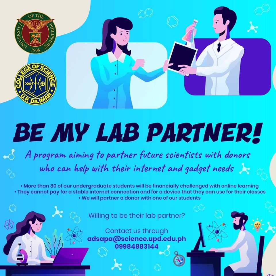 bumaBAgyo's tweet image. Help out our young #PinoyScientists.

#ScienceChatPh

More details here: facebook.com/updcollegeofsc…