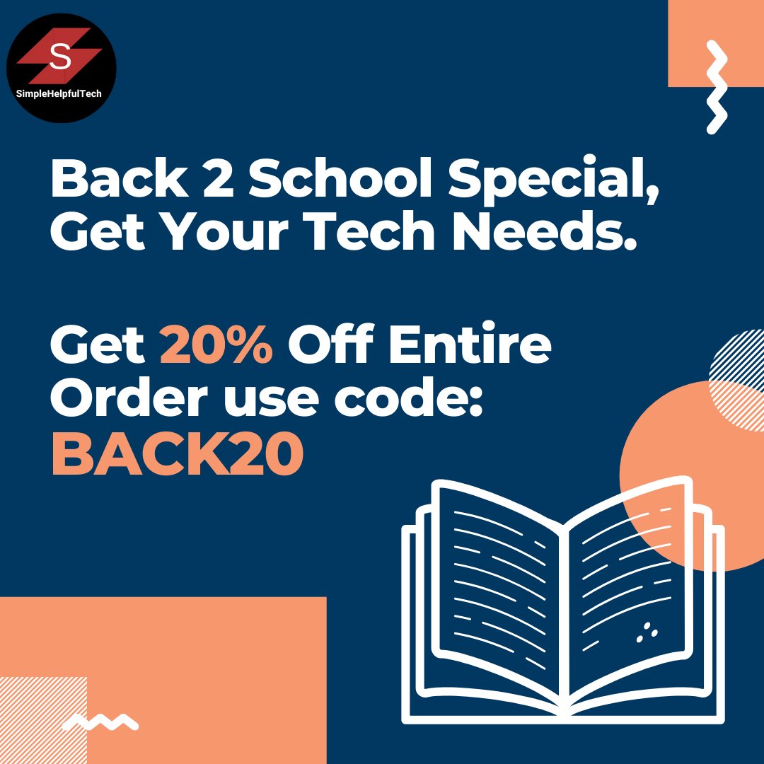 simplehelpfult2's tweet photo. 😍 Fulfill All Your Tech Needs for School &amp; Virtual Learning Needs with Our Back to School Promotion.🖥️
.
.
.use code:BACK20
.
.
#simplehelpfultech #backtoschool #homeschool #virtuallearning #techworld
#schoolsupplies #gadgetslover #virtualclassroom #viralproducts #coolgadgets https://t.co/oCJJ1njEhm