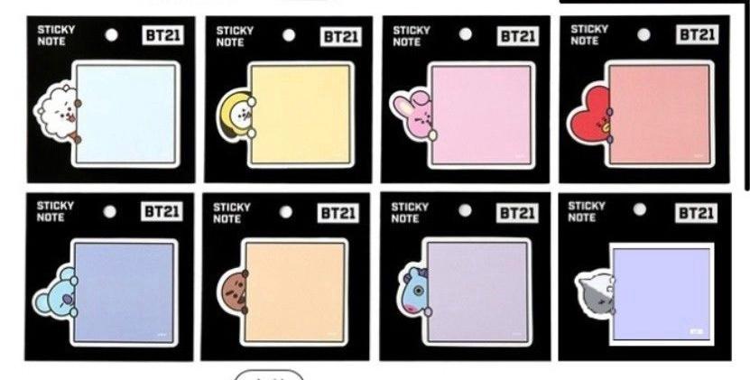  #VSPHGOs «BATCH 3 UNOFFICIAL GOODS»BT21 STICKY NOTES REPLICA PCS  P150 EACH» P180 group→can choose character→mang and van oos○DOO:September 5○DOP:September 12□ETA: 1-3 weeks reply mine or dm us to order