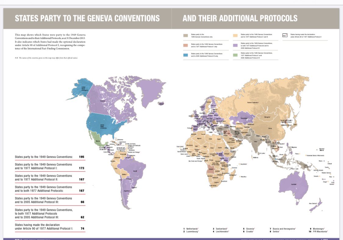 In 1949, in the aftermath of World War II, the Conventions were universally agreed upon by States because they reflect universal values of moral and ethical behavior. They have been ratified by 196 States since. Very few international treaties enjoy this level of support.