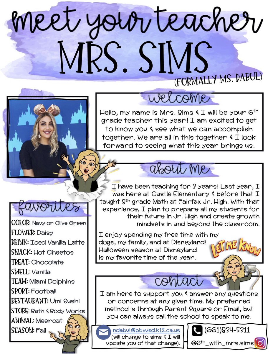 Mrs_Sims_In_6th's tweet photo. Officially went from Ms. Dabul ——> Mrs. Sims💛✨ this is exciting news I’ve been dying to share! I’ve married Mr. Sims &amp; couldn’t be happier to start the school year with my new name. 

..Oh &amp; you might’ve also noticed my new hair 💁🏼‍♀️😻 #6thWithMrsSims #TeachersOfInstagram https://t.co/ebnyZ8R3Sz