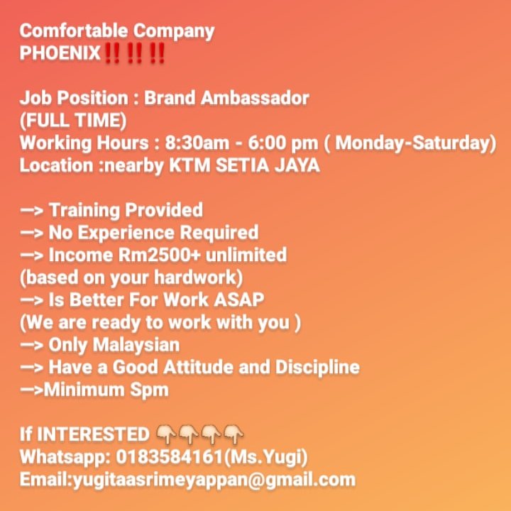 sri_yugi's tweet photo. @JobsMalaysia_ JOB VACANCY ‼ https://t.co/nrdFAJ0ZRY
