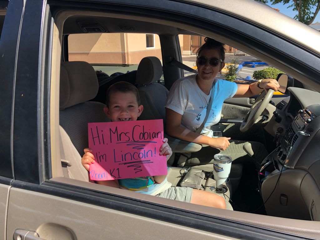 Lincoln is very excited to meet his new teacher Mrs. Cobian and start kindergarten! #FalconsUnitedInExcellence